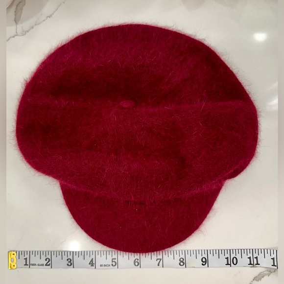 Tie Rack - London - Raspberry Paperboy Hat - Fuzzy & Soft Angora/Wool Blend EUC - Picture 10 of 10
